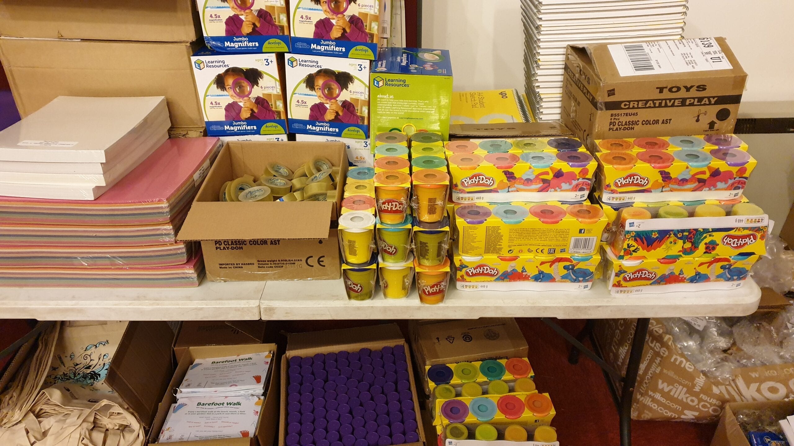 Some of the thousands of materials included in the bags