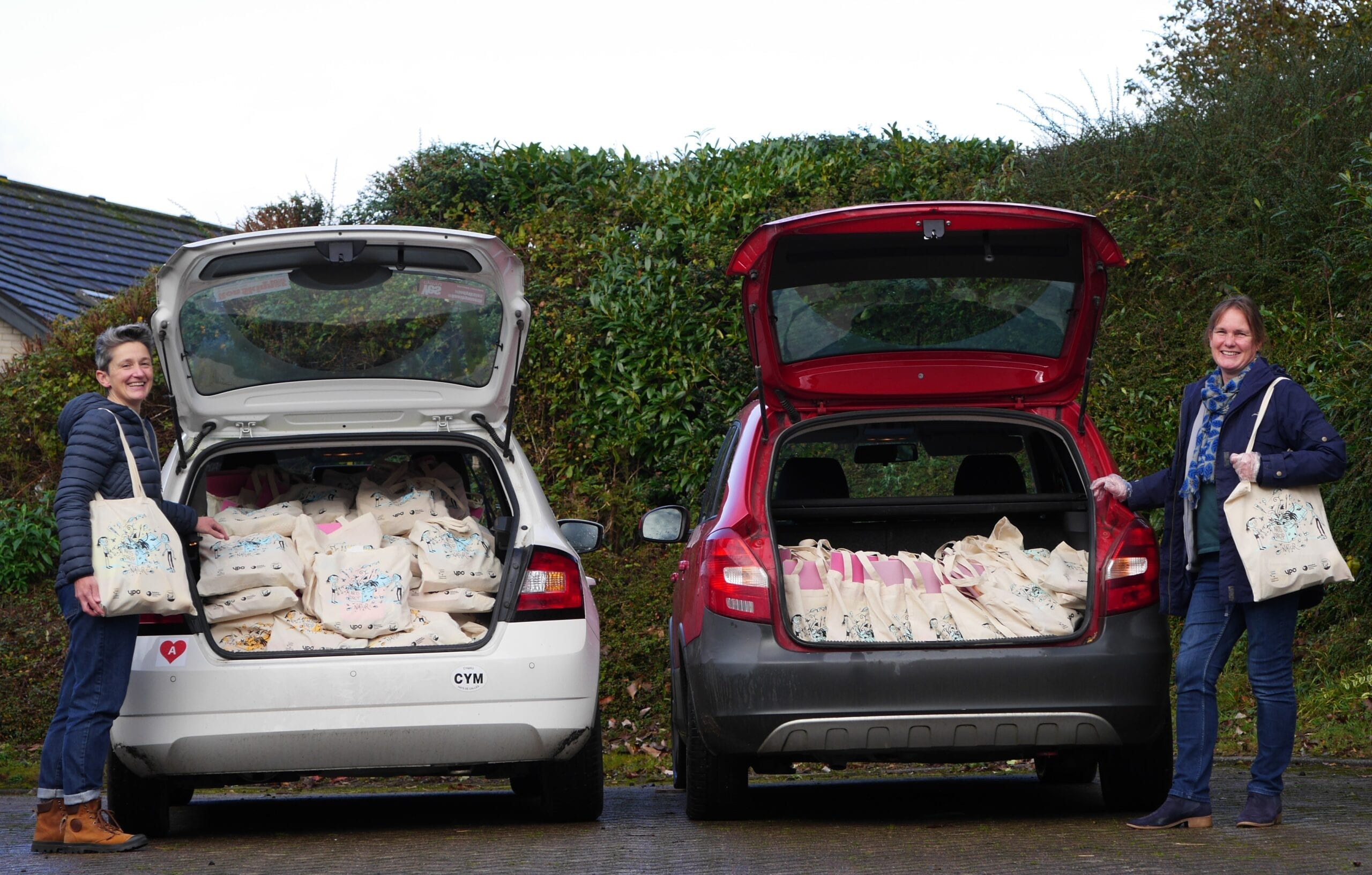 The bags loaded and ready to go