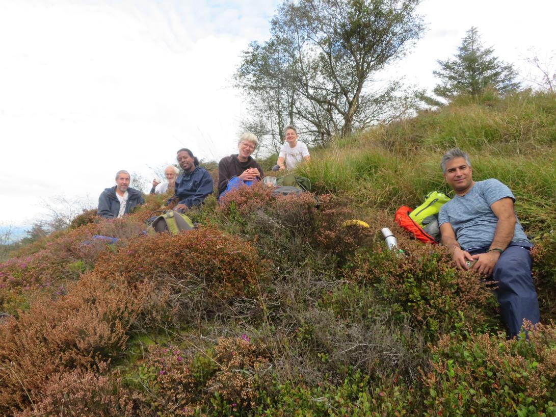 Lunch time on volunteer day Tree regeneration May 2021